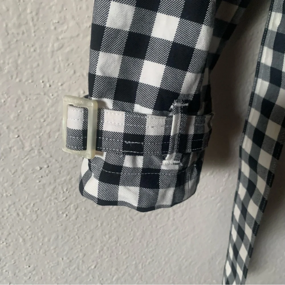 Ralph Lauren Black and White Gingham Trench Coat - Picture 3 of 5